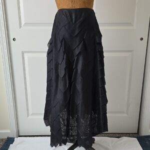 Vintage Calvin Klein Asymmetrical Black Silk Skirt